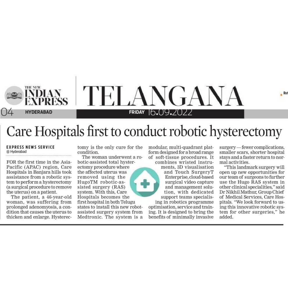 CARE Hospitals Advanced Robot Assisted Surgery Program Launch News